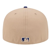 Los Angeles Dodgers Camel Brown and Royal Blue New Era 59FIFTY Fitted Hat