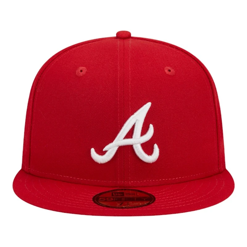 Atlanta Braves Red and White 2021 WS Patch Gray UV New Era 59FIFTY Fitted Hat