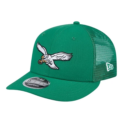 Philadelphia Eagles Green Mesh Trucker Low Profile New Era 9FIFTY Snapback Hat