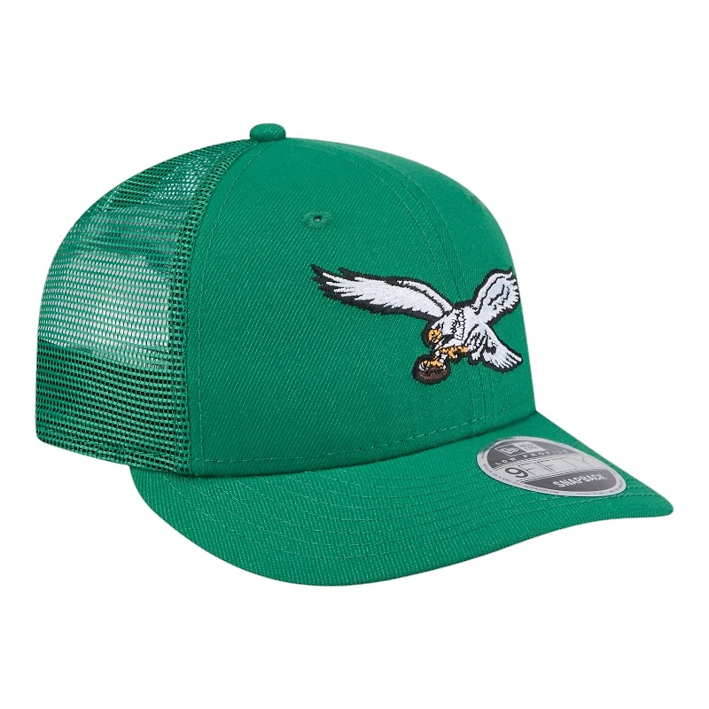Philadelphia Eagles Green Mesh Trucker Low Profile New Era 9FIFTY Snapback Hat