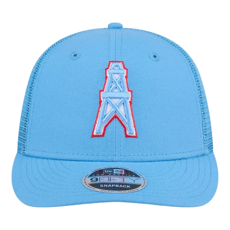 Houston Oilers Light Blue Mesh Trucker Low Profile New Era 9FIFTY Snapback Hat
