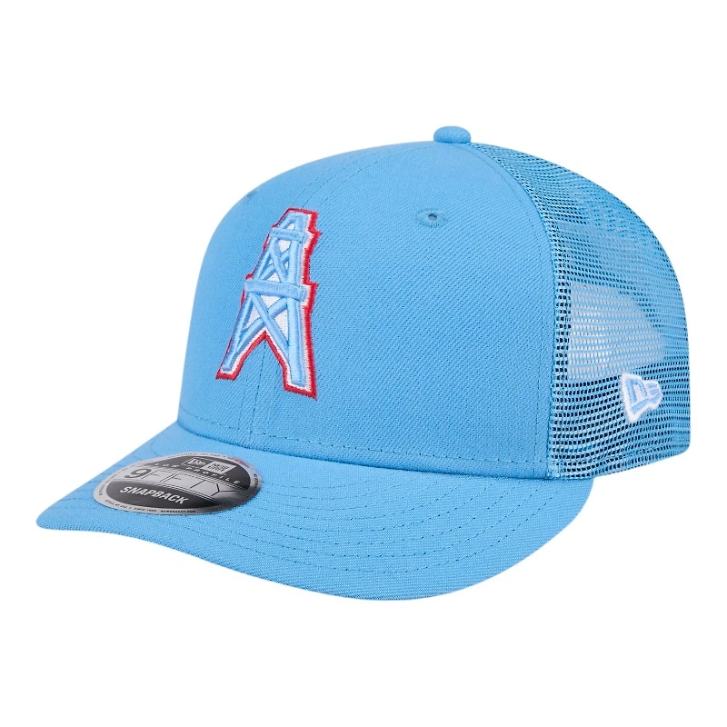 Houston Oilers Light Blue Mesh Trucker Low Profile New Era 9FIFTY Snapback Hat
