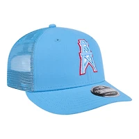 Houston Oilers Light Blue Mesh Trucker Low Profile New Era 9FIFTY Snapback Hat