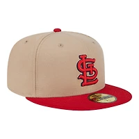 St. Louis Cardinals Camel Brown and Red STL Logo New Era 59FIFTY Fitted Hat
