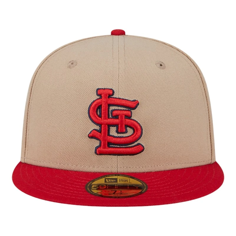 St. Louis Cardinals Camel Brown and Red STL Logo New Era 59FIFTY Fitted Hat