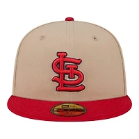 St. Louis Cardinals Camel Brown and Red STL Logo New Era 59FIFTY Fitted Hat