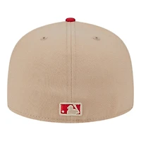 St. Louis Cardinals Camel Brown and Red STL Logo New Era 59FIFTY Fitted Hat