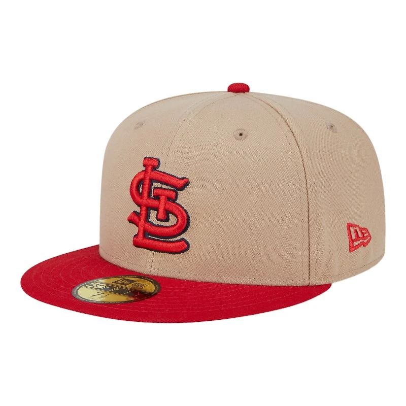 St. Louis Cardinals Camel Brown and Red STL Logo New Era 59FIFTY Fitted Hat