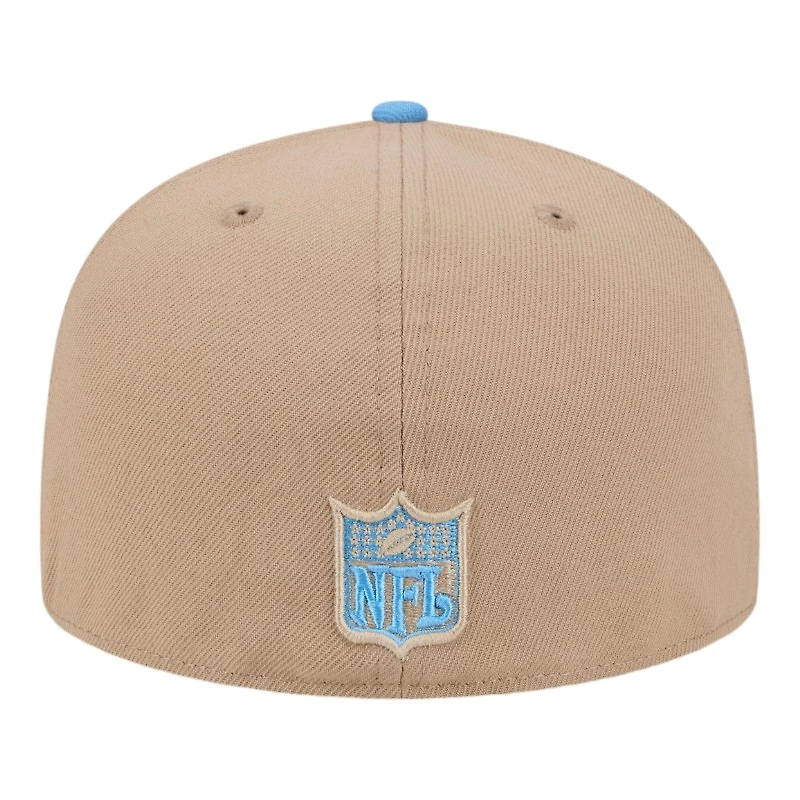 Houston Oilers Camel Brown and Light Blue New Era 59FIFTY Fitted Hat