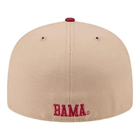 Alabama Crimson Tide Camel Brown and Red New Era 59FIFTY Fitted Hat