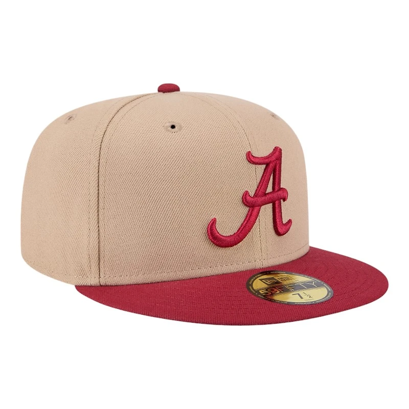 Alabama Crimson Tide Camel Brown and Red New Era 59FIFTY Fitted Hat