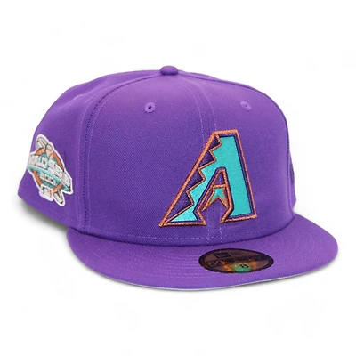 Arizona Diamondbacks Purple "DPM FittedHat Pack" 2001 World Series Patch Gray UV New Era 59Fifty Fitted Hat