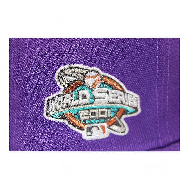 Arizona Diamondbacks Purple "DPM FittedHat Pack" 2001 World Series Patch Gray UV New Era 59Fifty Fitted Hat