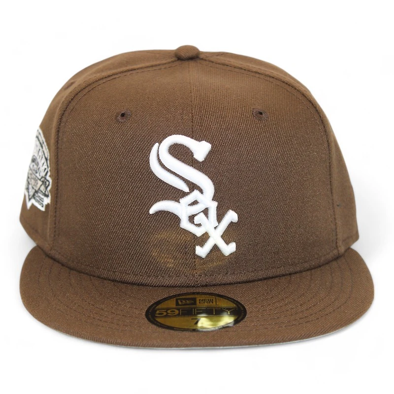 Chicago White Sox Mocha "DPM FittedHat Pack" Commiskey Park Inaugural Season Patch Gray UV New Era 59Fifty Fitted Hat