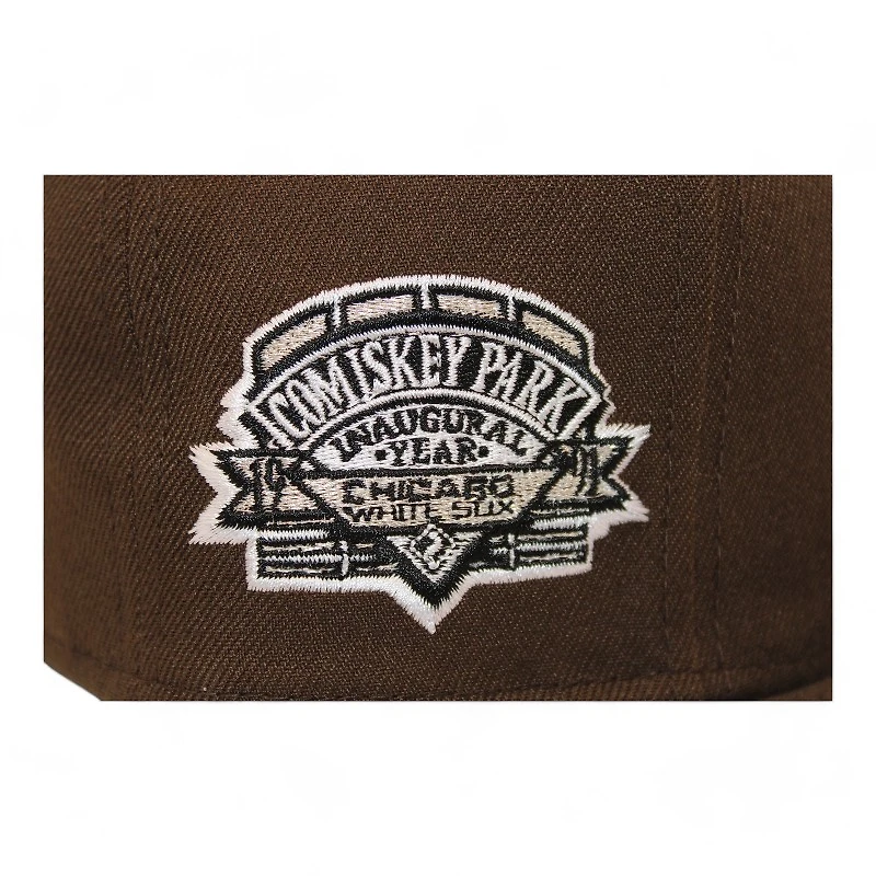 Chicago White Sox Mocha "DPM FittedHat Pack" Commiskey Park Inaugural Season Patch Gray UV New Era 59Fifty Fitted Hat