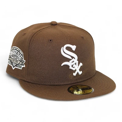Chicago White Sox Mocha "DPM FittedHat Pack" Commiskey Park Inaugural Season Patch Gray UV New Era 59Fifty Fitted Hat