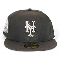 New York Mets Black "DPM FittedHat Pack" Metallic Shea Stadium Patch Gray UV Era 59Fifty Fitted Hat