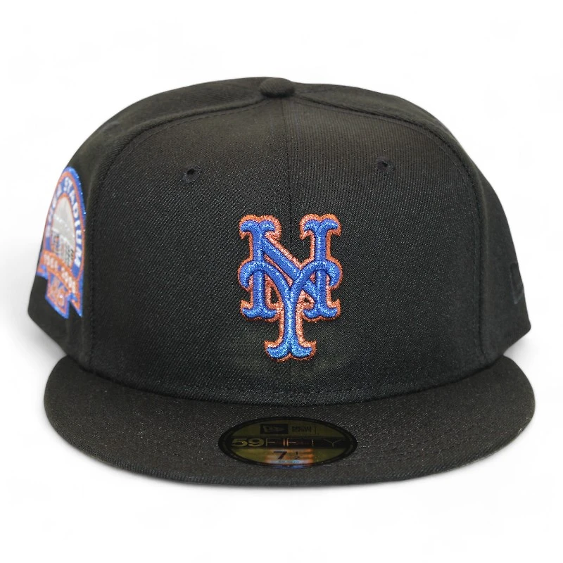 New York Mets Black "DPM FittedHat Pack" Blue Shea Stadium Patch Gray UV Era 59Fifty Fitted Hat