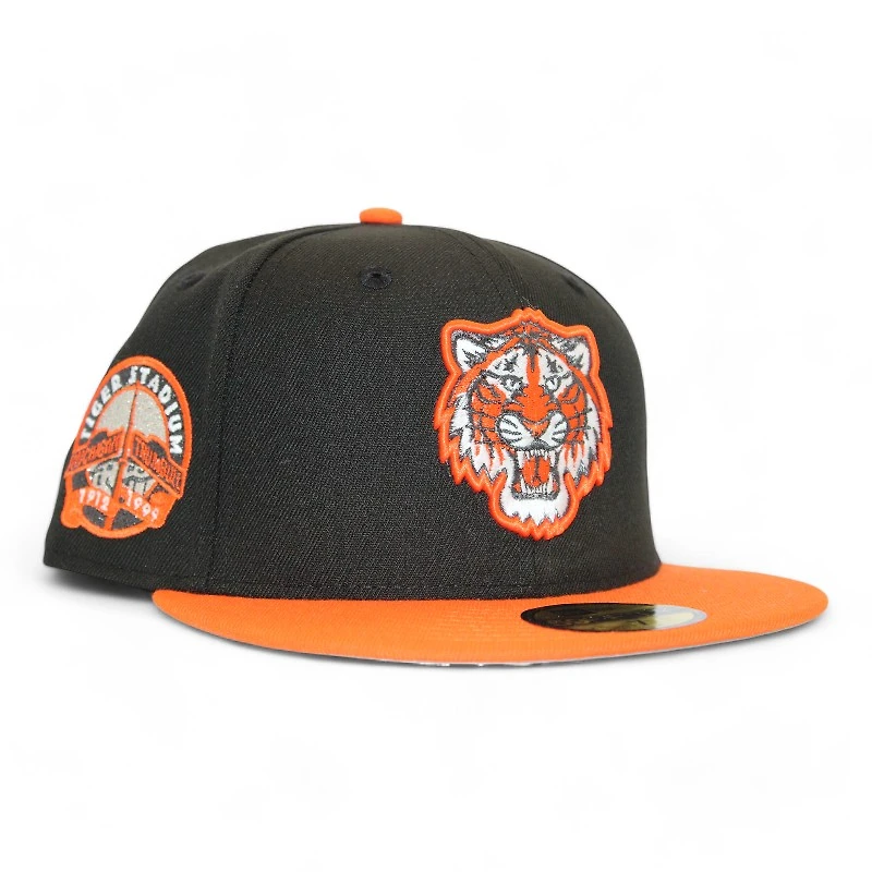 Detroit Tigers Black and Orange "DPM FittedHat Pack" Tiger Stadium Patch Gray UV New Era 59Fifty Fitted Hat