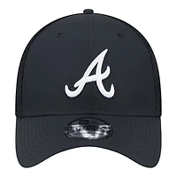 Atlanta Braves Black and White New Era 39THIRTY Flex Hat