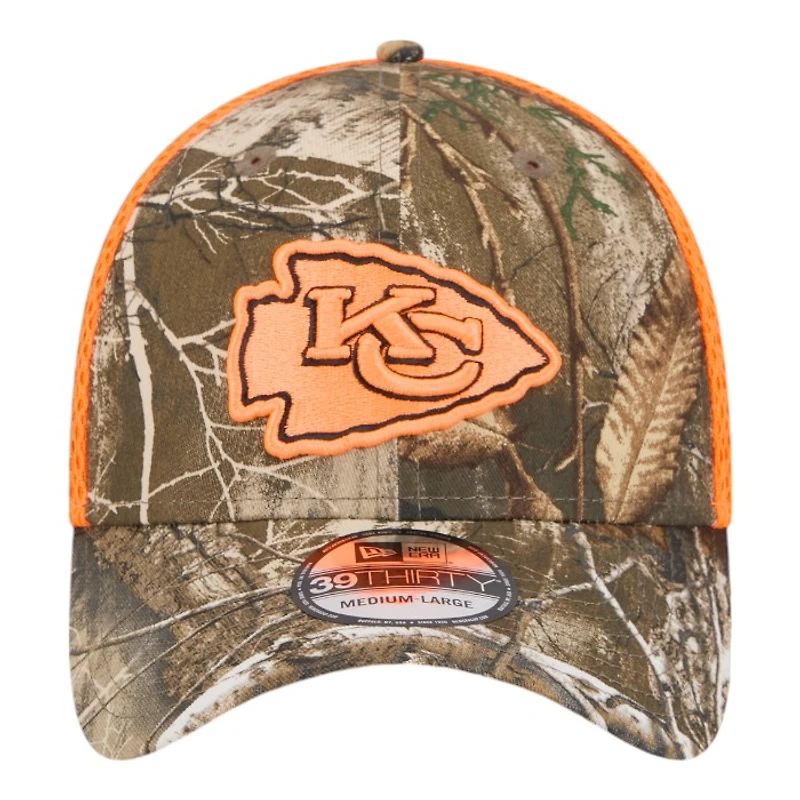 Kansas City Chiefs Realtree Camo and Orange Gray UV New Era 39THIRTY Flex Hat