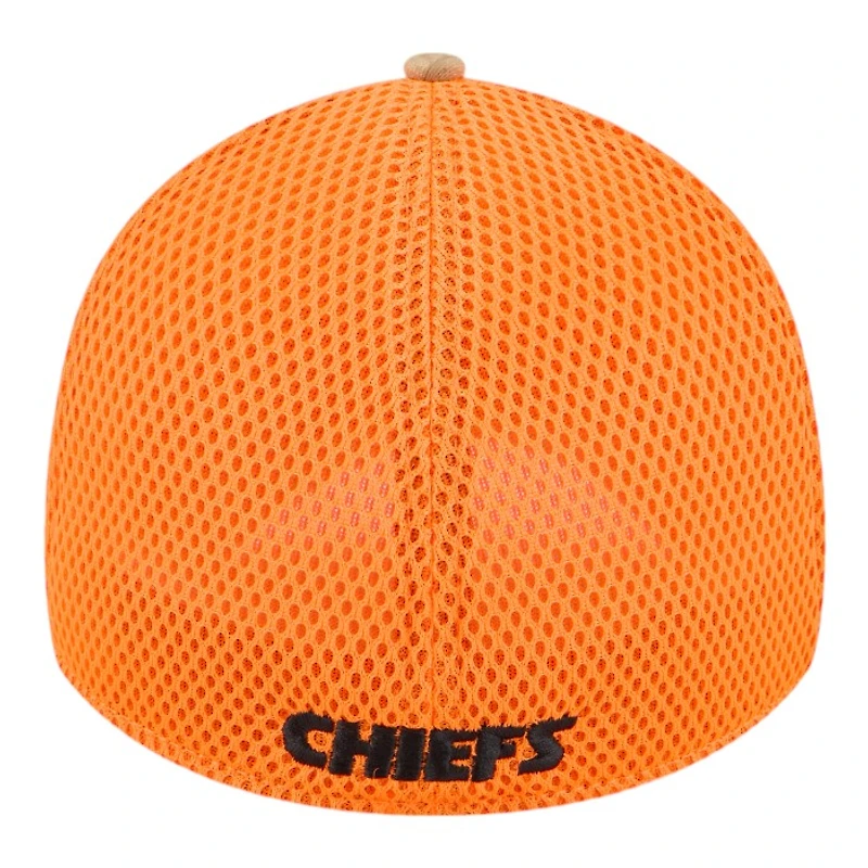 Kansas City Chiefs Realtree Camo and Orange Gray UV New Era 39THIRTY Flex Hat