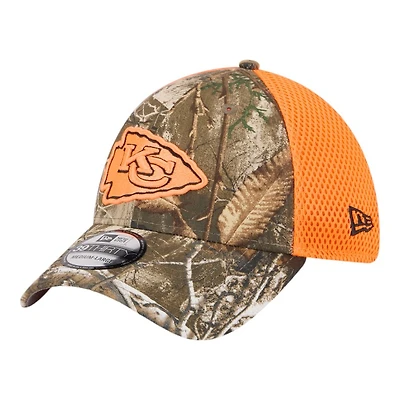 Kansas City Chiefs Realtree Camo and Orange Gray UV New Era 39THIRTY Flex Hat