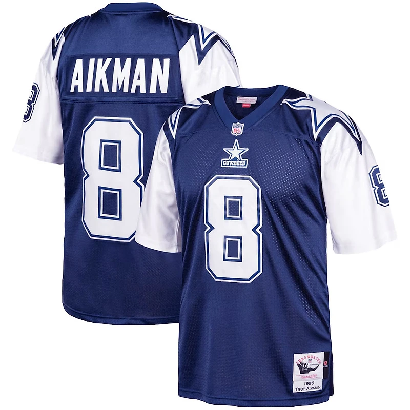 Dallas Cowboys Troy Aikman Navy and White 1995 Mitchell & Ness Legacy Jersey