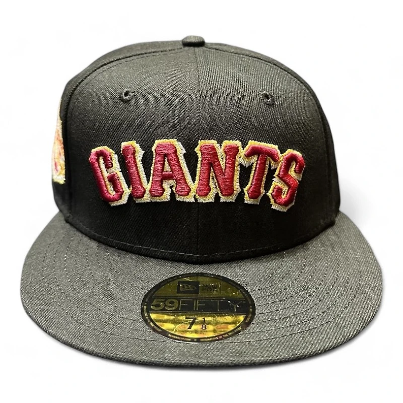 San Francisco Giants Black and Warm Wine Metallic Year 2000 Patch Green UV New Era 59FIFTY Fitted Hat