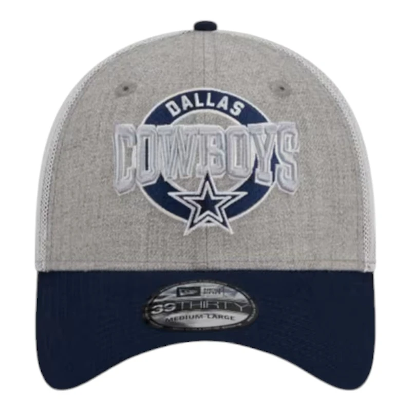 Dallas Cowboys Grey Heather Mesh Back New Era 39THIRTY Flex Fit Hat
