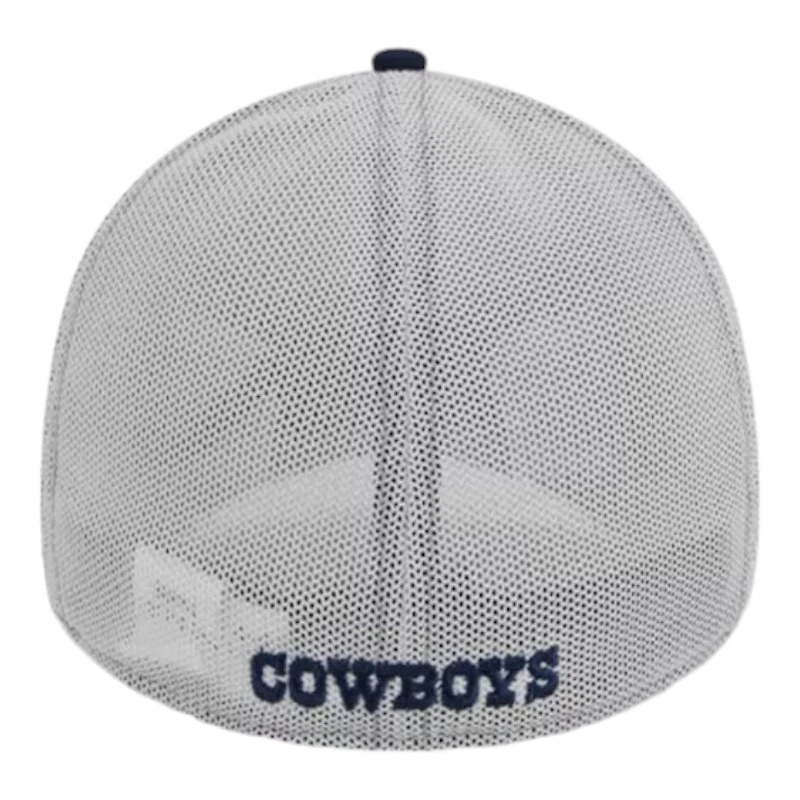 Dallas Cowboys Grey Heather Mesh Back New Era 39THIRTY Flex Fit Hat
