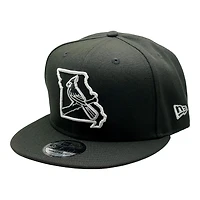 St. Louis Cardinals Black and White Bird and State Logo Black UV New Era 9FIFTY Snapback Hat