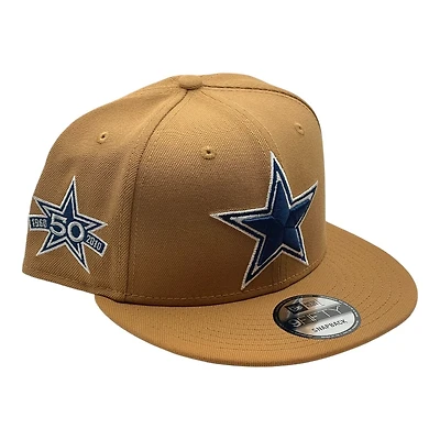 Dallas Cowboys Brown and Navy 50th Patch Gray UV New Era 9FIFTY Snapback Hat
