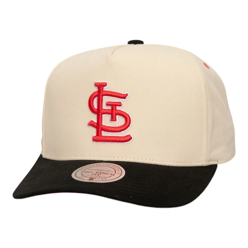 St. Louis Cardinals Cream Pro Pinch Fit Mitchell & Ness Snapback Hat