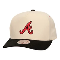 Atlanta Braves Cream Pro Pinch Fit Mitchell & Ness Snapback Hat