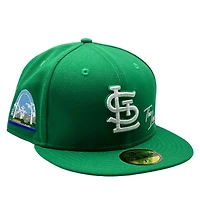 St. Louis Cardinals Green and White The Lou Gray UV New Era 59FIFTY Fitted Hat