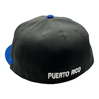 Puerto Rico Black and Royal Blue Flag Patch Gray UV New Era 59FIFTY Fitted Hat