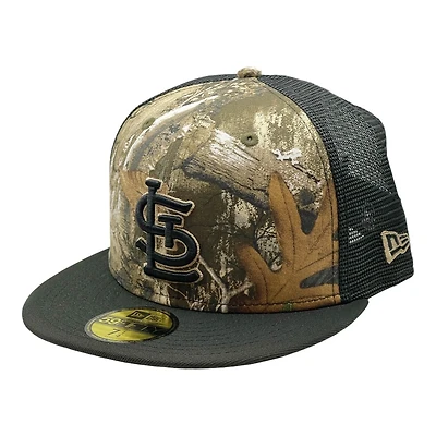 St. Louis Cardinals Realtree and Black Trucker Mesh Back UV New Era 59FIFTY Fitted Hat