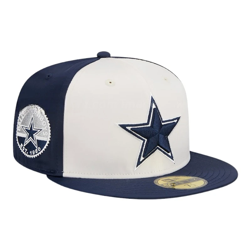 Dallas Cowboys Navy Satin Circle Patch Gray UV New Era 59FIFTY Fitted Hat
