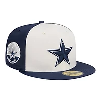 Dallas Cowboys Navy Satin Circle Patch Gray UV New Era 59FIFTY Fitted Hat