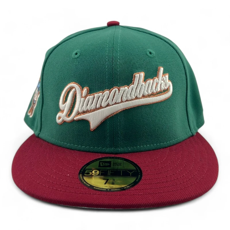 Arizona Diamondbacks Green and Red Script "Coconino" 1998 Inaugural Patch Icy Blue UV New Era 59FIFTY Fitted Hat