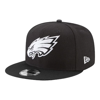 Youth Philadelphia Eagles Black and White Basic New Era 9FIFTY Snapback Hat