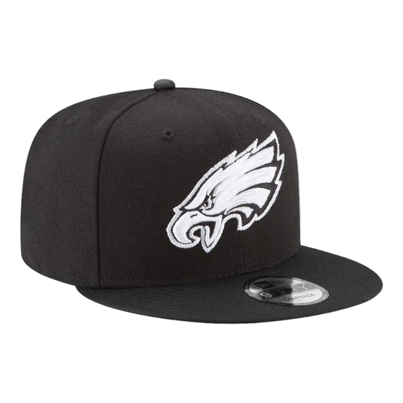 Youth Philadelphia Eagles Black and White Basic New Era 9FIFTY Snapback Hat