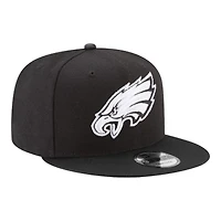 Youth Philadelphia Eagles Black and White Basic New Era 9FIFTY Snapback Hat