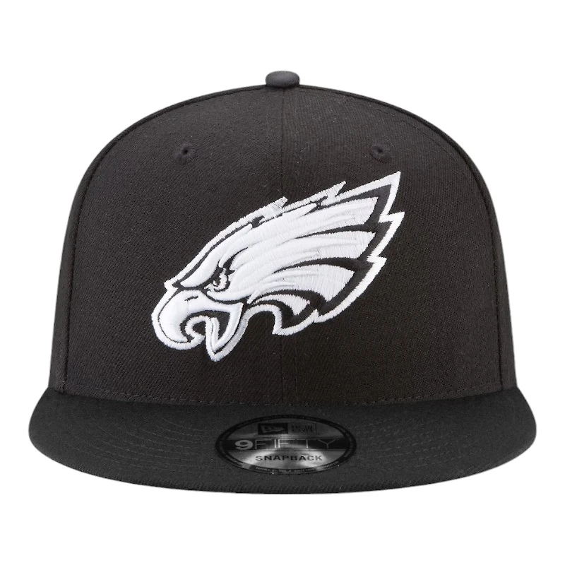 Youth Philadelphia Eagles Black and White Basic New Era 9FIFTY Snapback Hat