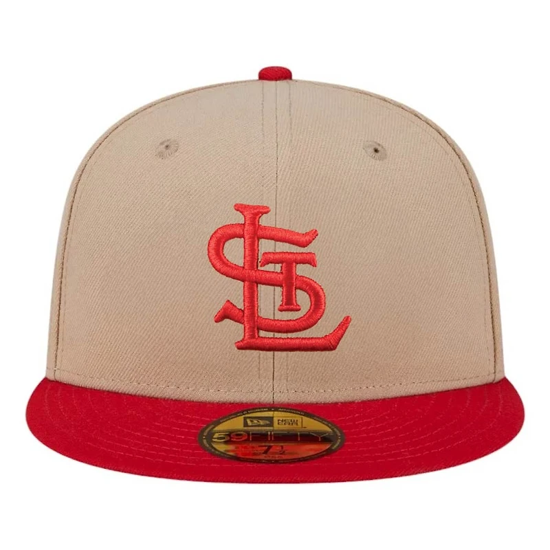 St. Louis Cardinals Camel Brown and Red Old STL Logo New Era 59FIFTY Fitted Hat