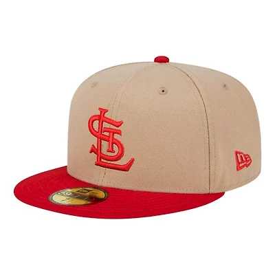 St. Louis Cardinals Camel Brown and Red Old STL Logo New Era 59FIFTY Fitted Hat