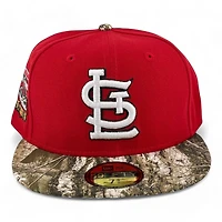 St. Louis Cardinals Red and Realtree STL Logo Busch Stadium Patch Gray UV New Era 59FIFTY Fitted Hat