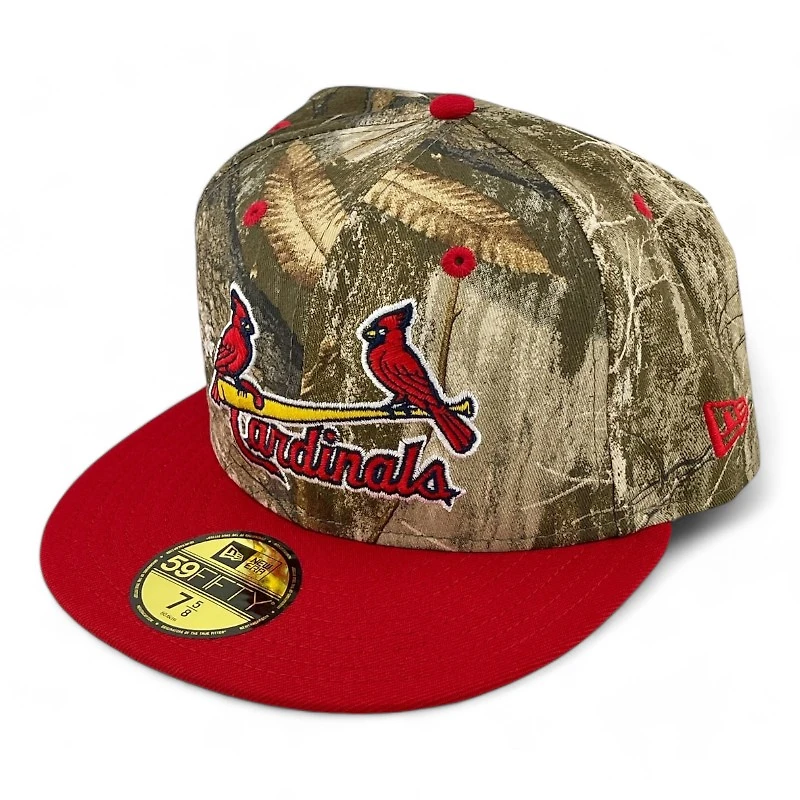 St. Louis Cardinals Realtree and Red Busch Stadium Patch Dark Green UV New Era 59FIFTY Fitted Hat