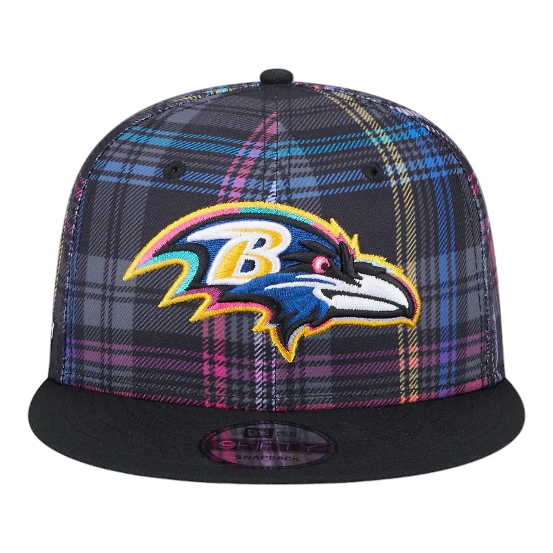 Baltimore Ravens 2024 NFL Crucial Catch Plaid New Era 9FIFTY Snapback Hat